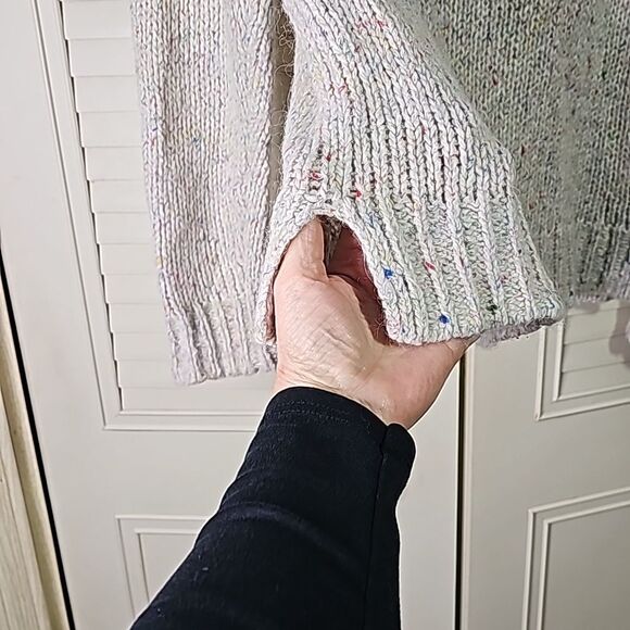 Talbots Sweater Wool Silk Beige Ribbed sleeves bottom  Size L - Picture 3 of 5